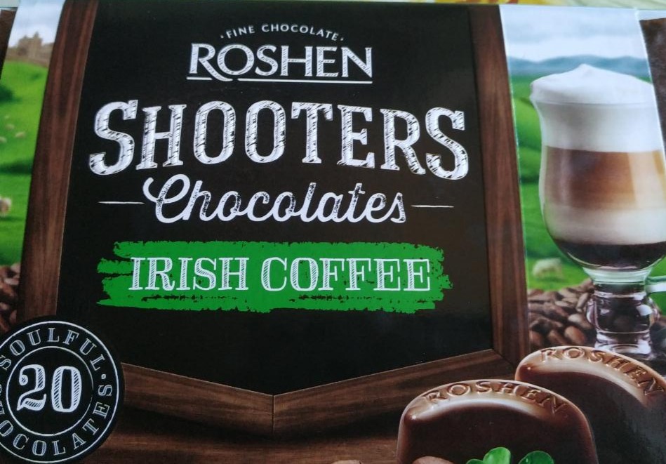 Фото - цукерки Shooters Irish coffee Roshen