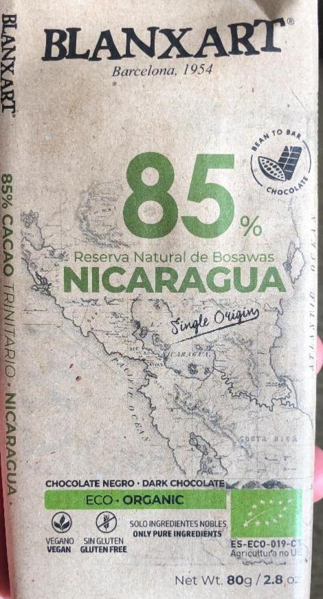 Фото - Шоколад чорний 85% Nicaragua Blanxart