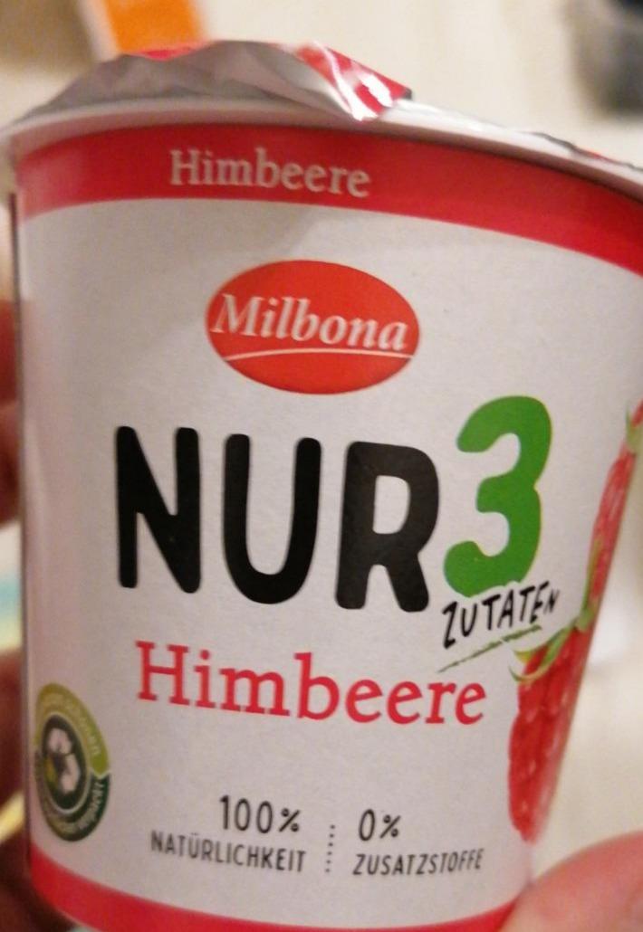 Фото - Йогурт 2.8% малина Raspberry Nur3 Milbona