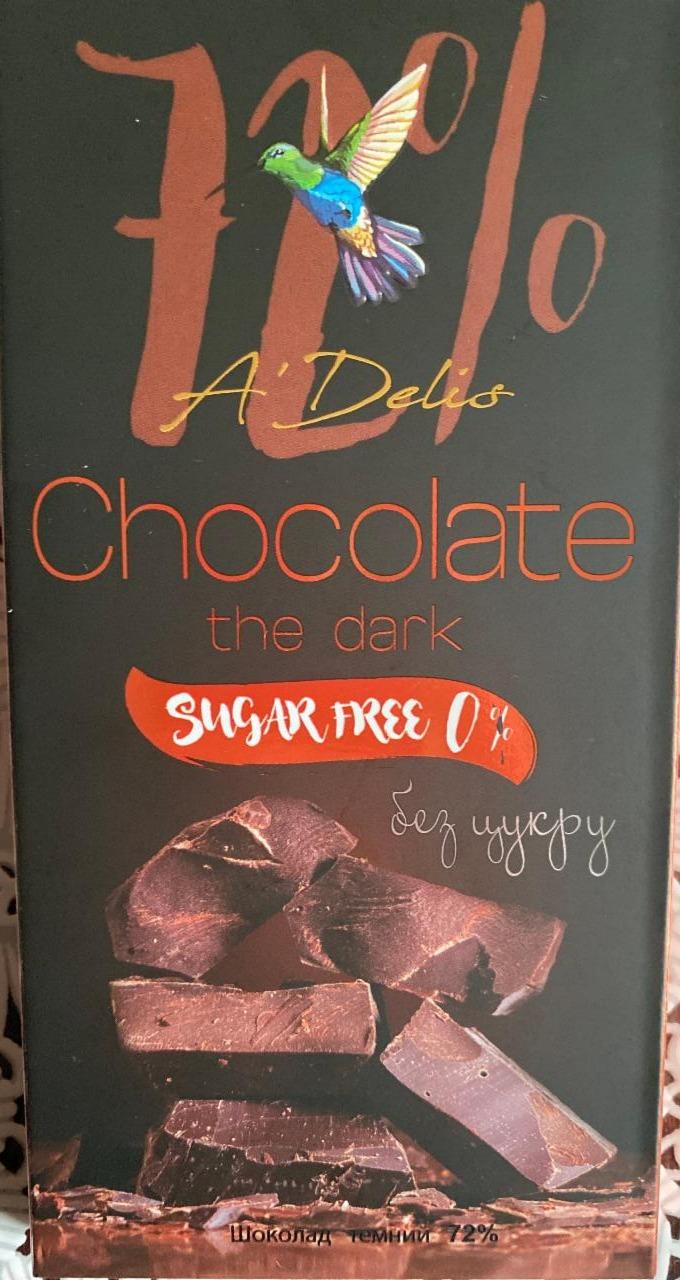 Фото - шоколад темний 72% з мальтитолом A’Delis