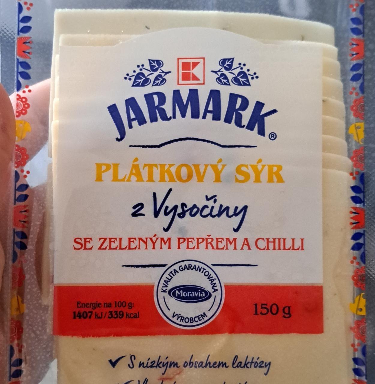 Фото - Jarmark plátkový sýr se zeleným pepřem a chilli K-Jarmark