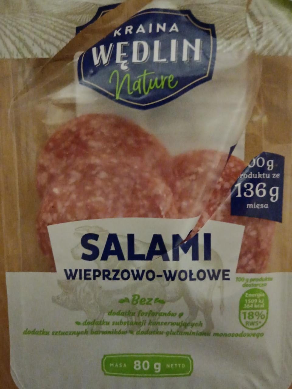 Фото - Ковбаса зі свинини та яловичини Салямі Kraina Wędlin