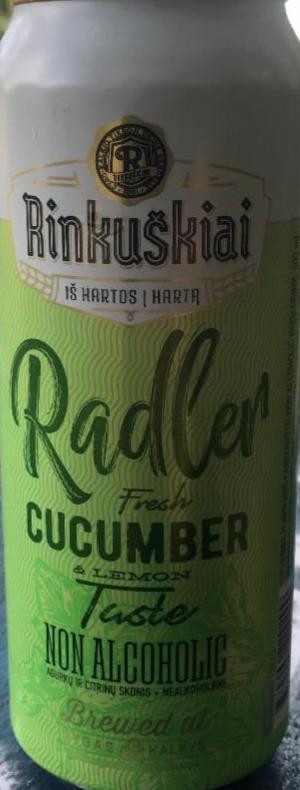 Фото - Напій безалкогольний на основі пива зі смаком свіжого огірка та лимона Пастеризований Radler Rinkuskiai