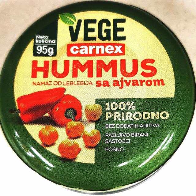 Фото - Хумус з айваром Hummus vege sa ajvarom Carnex Карнекс