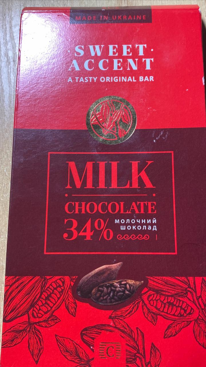 Фото - Шоколад молочний 34% Milk Chocolate Sweet Accent