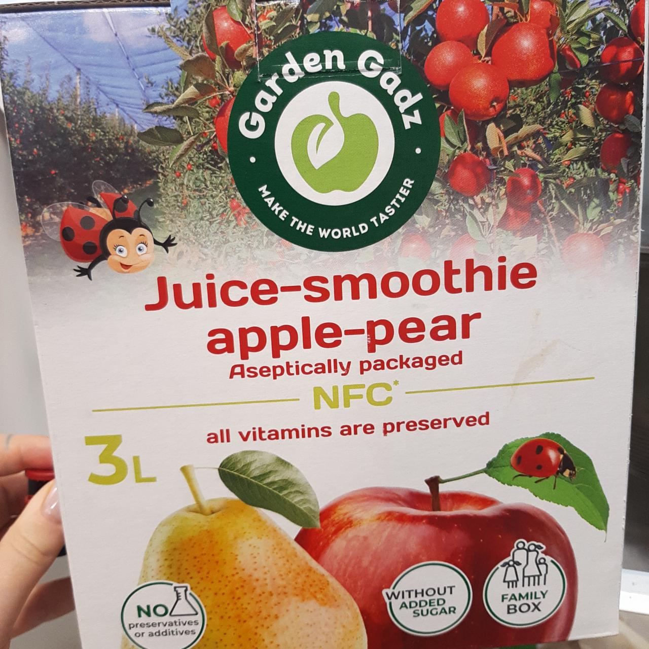 Фото - Сік смузі яблуко-груша з м'якоттю Juice-smoothie-apple-pear Garden Gadz