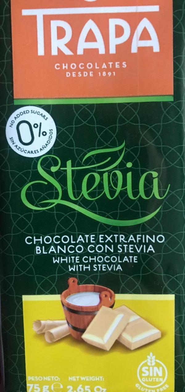 Фото - Шоколад білий без цукру Stevia Trapa
