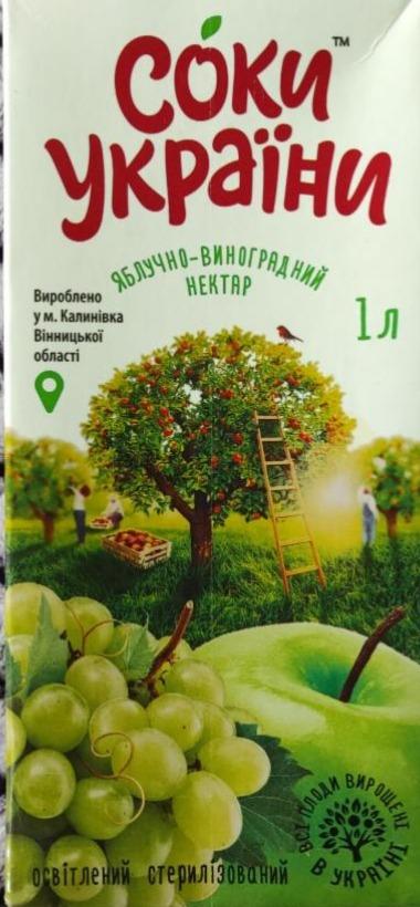 Фото - Сік нектар виноград-яблуко Соки України