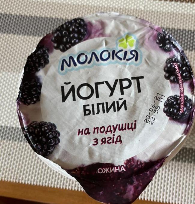 Фото - Йогурт 5.7% білий на подушці з ягід Ожина Молокія
