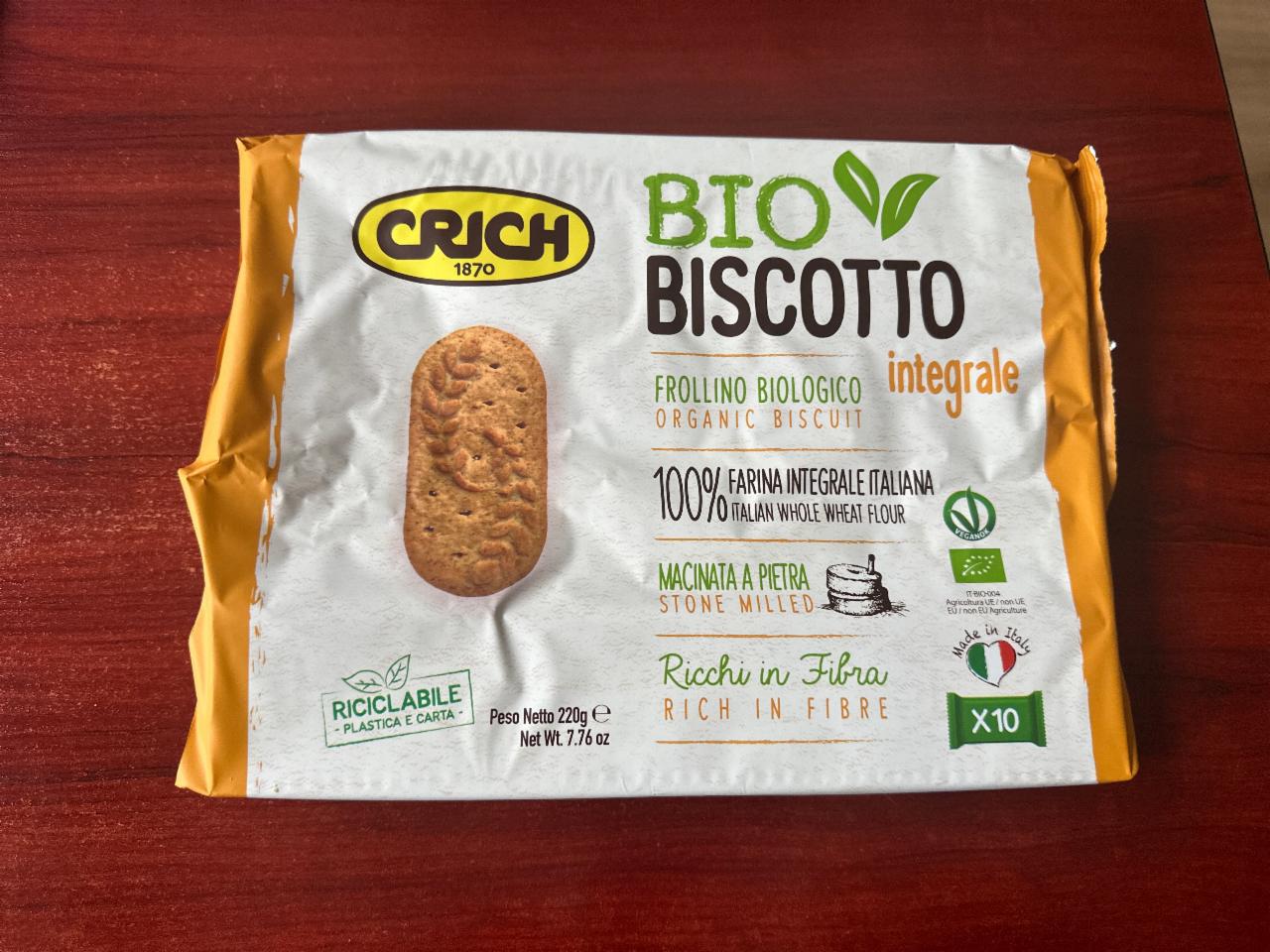 Фото - Печиво цільнозернове органічне Biscotto Crich
