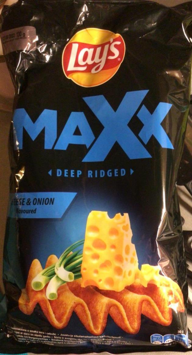Фото - Чіпси Deep ridged maXx зі смаком сиру та цибулі Lay’s