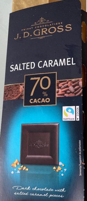 Фото - Dark chocolate salted caramel 70 % cacao J. D. Gross
