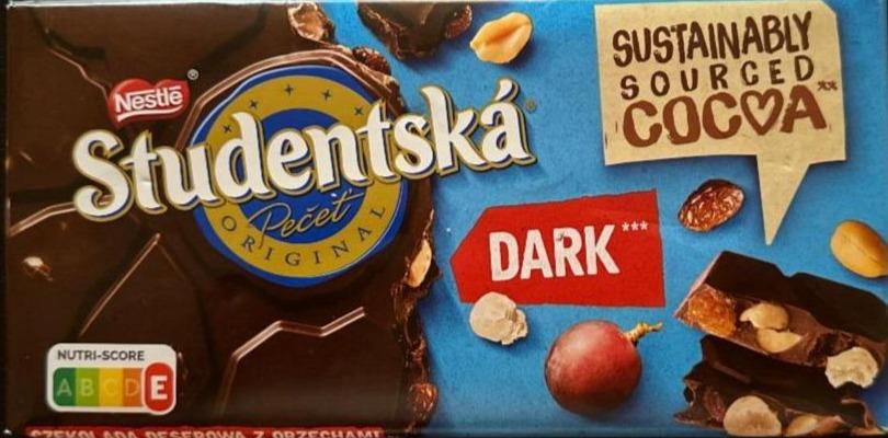 Фото - Чорний шоколад з арахісовим желе та родзинками Studentska Nestlé