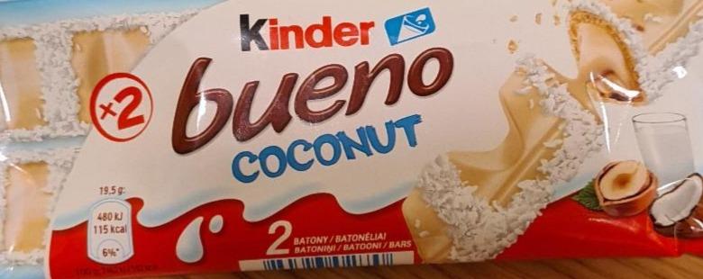 Фото - Вафлі Bueno Кокос в білому шоколаді Kinder