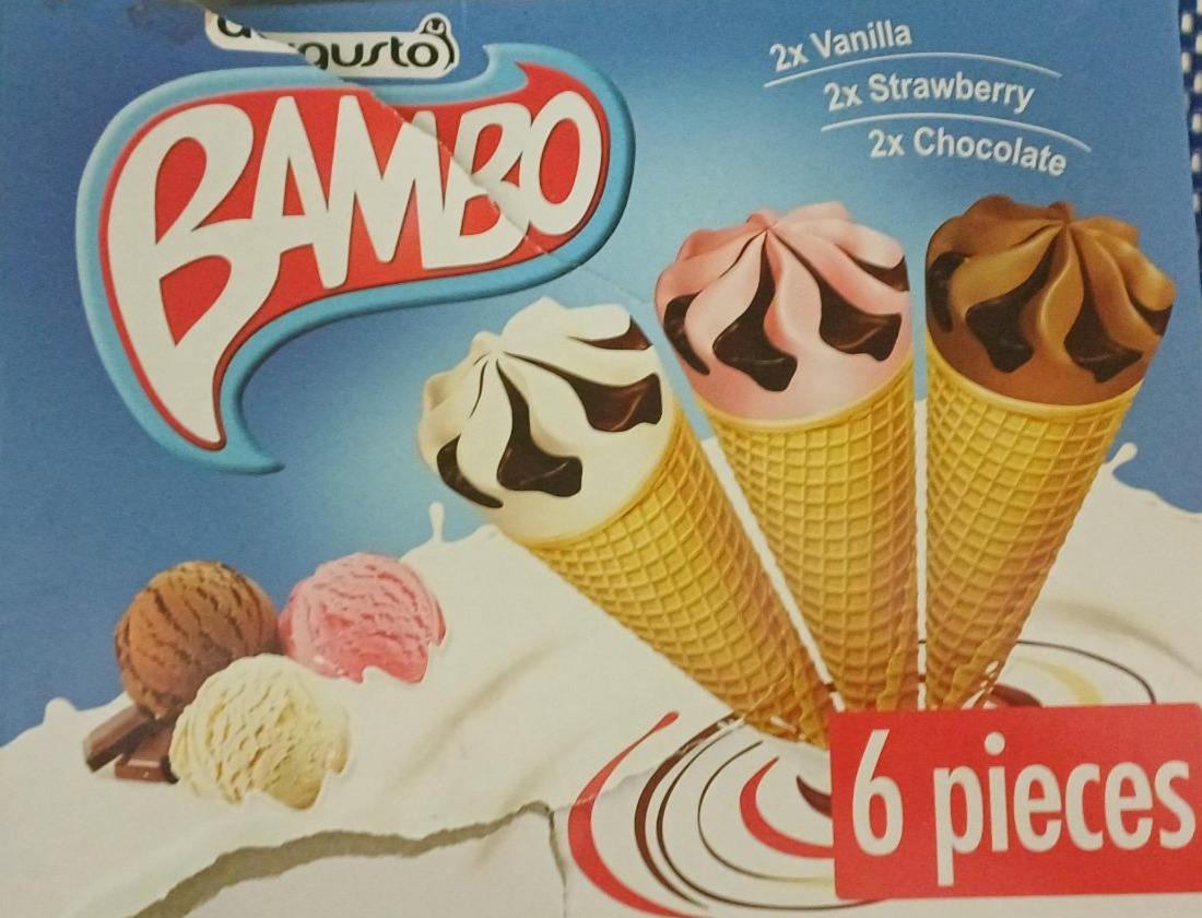 Фото - Bambo cone mix vanilla, strawberry, chocolate Augusto