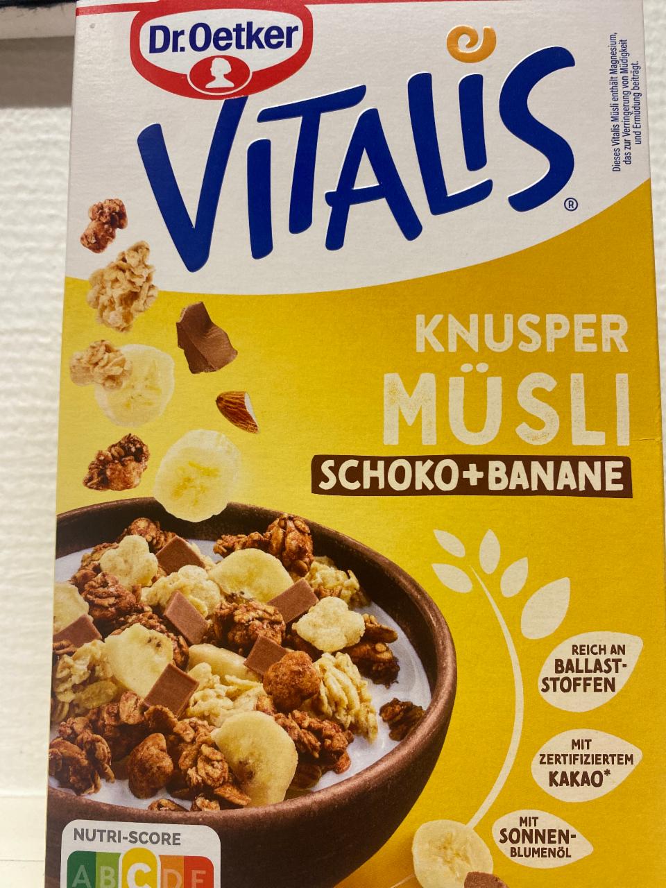 Фото - Vitalis Knusper müsli schoko+banane Dr.Oetker