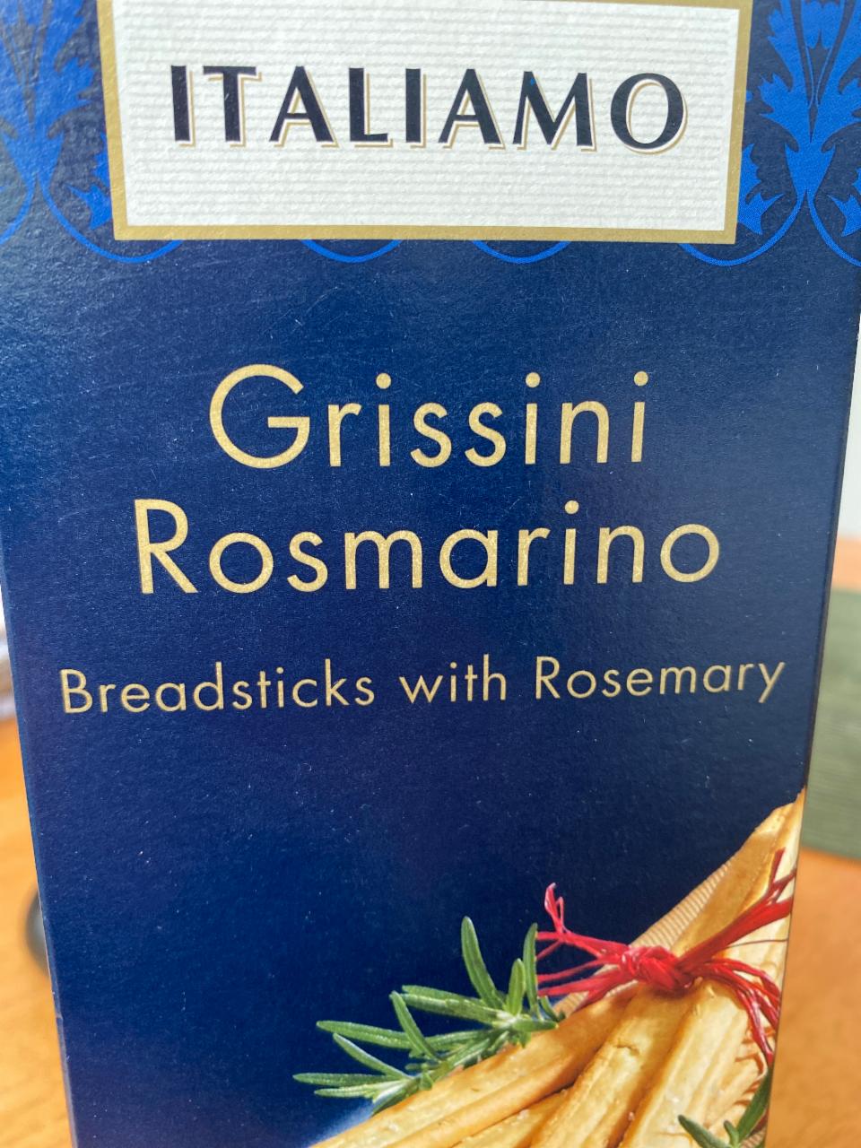 Фото - Хлібні палички Grissini Rosmarino з розмарином та оливковою олією Italiamo