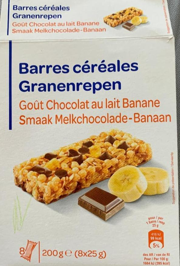 Фото - Зернові батончики з молочним шоколадом і бананом Білі продукти Carrefour