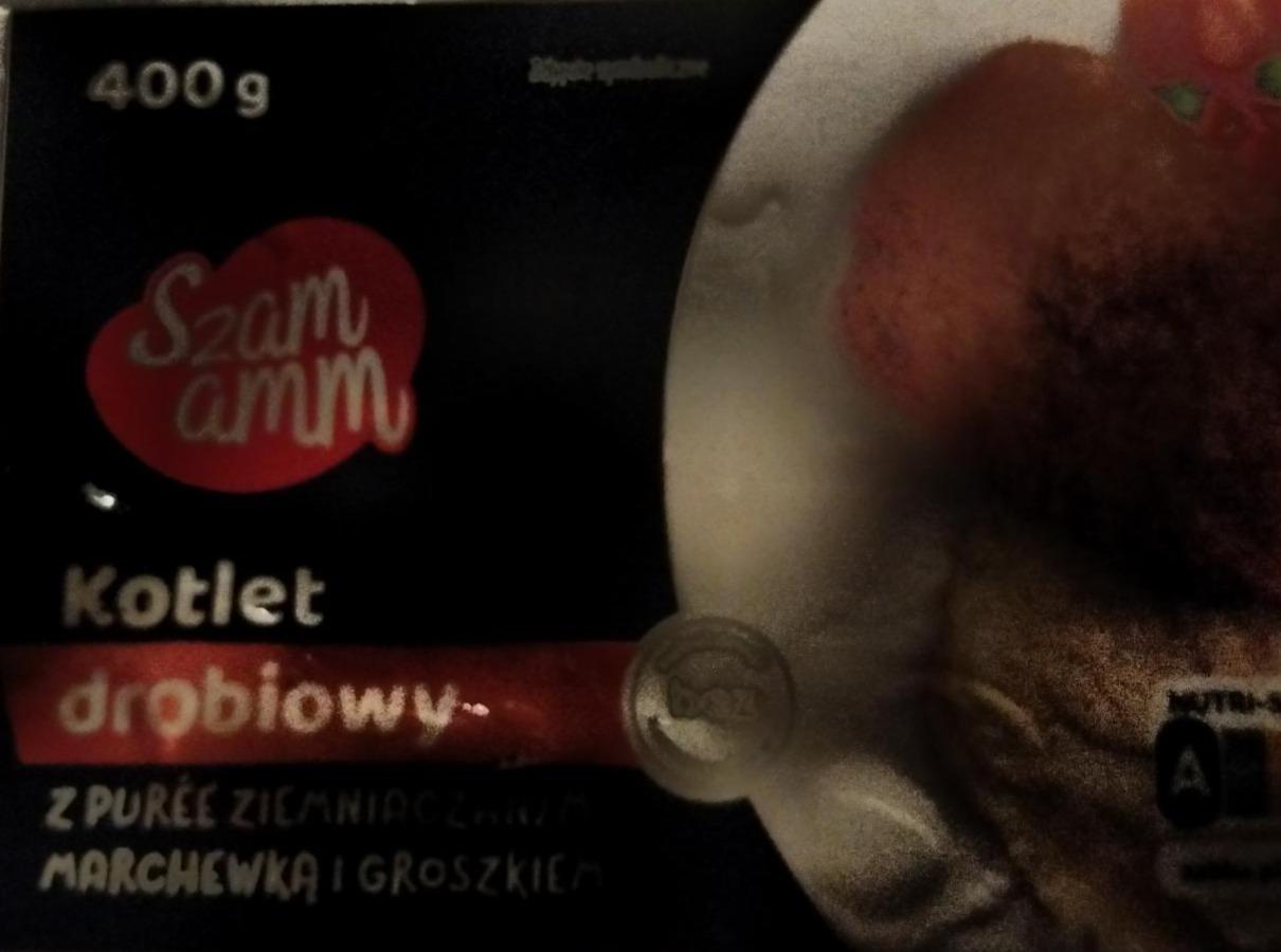 Фото - Kotlet drobiowy z puree ziemniaczanym, marchewką i groszkiem Szam amm
