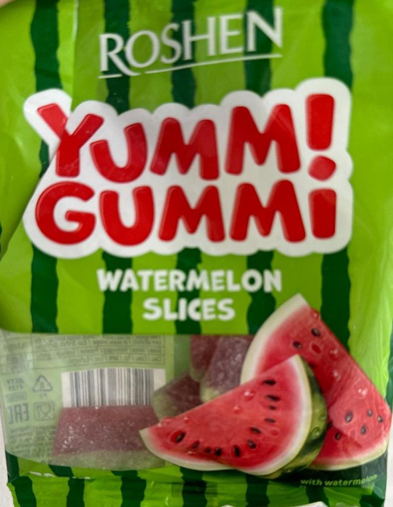 Фото - Желейні цукерки зі смаком кавуна Yummi Gummi Watermelon Slices Roshen