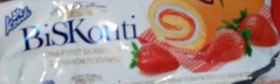 Фото - Міні-рулет бісквітний зі смаком полуниці BiSkonti Konti