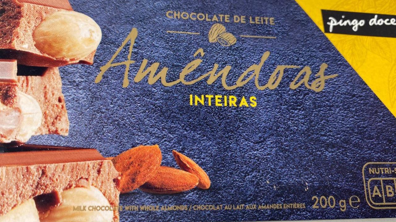 Фото - Chocolate De Leite Amêndoas Inteiras Pingo doce