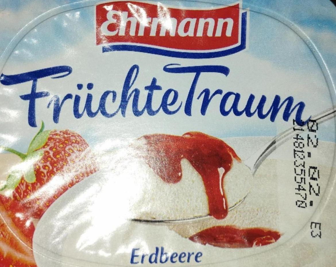 Фото - Десерт з свіжого сиру молочного йогурта та полуниці Früchtetraum Ehrmann
