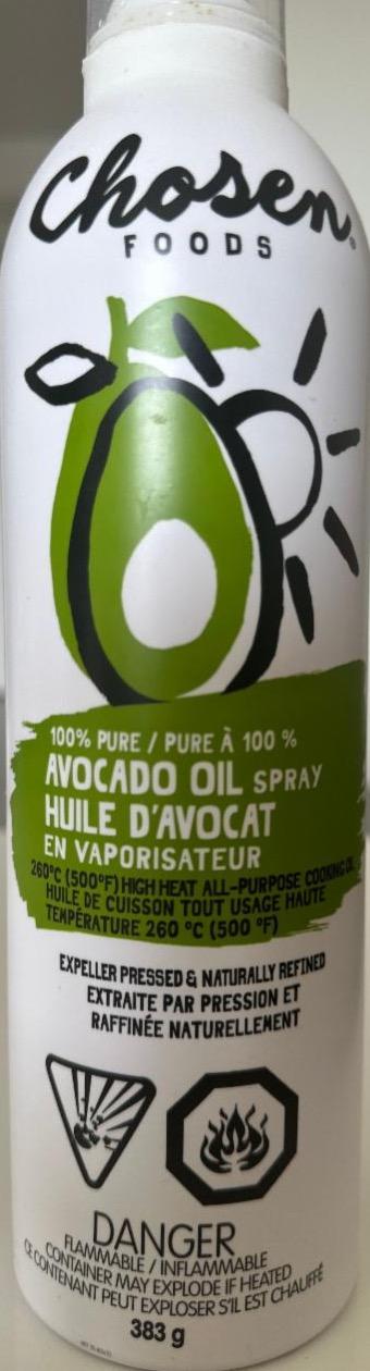 Фото - 100% pure avocado oil spray Chosen Foods