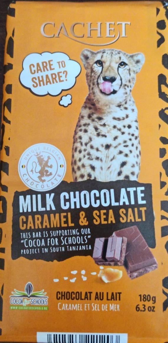 Фото - Шоколад молочний, з карамеллю та морською сіллю Cachet