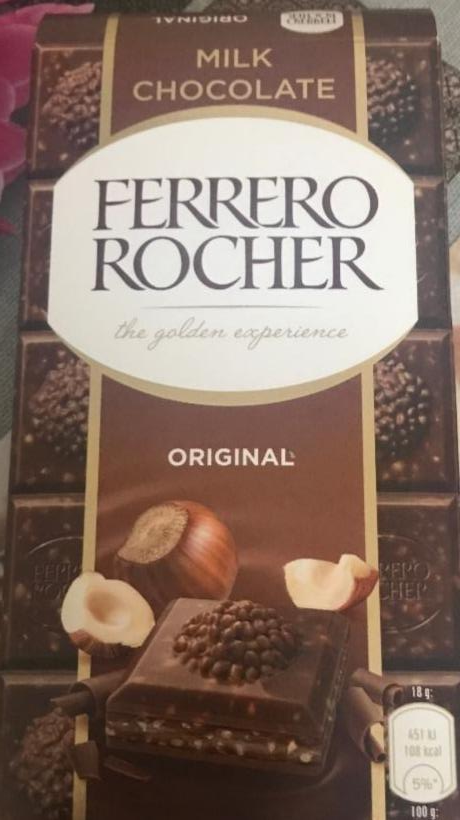 Фото - Шоколад молочний 59% Ferrero Rocher