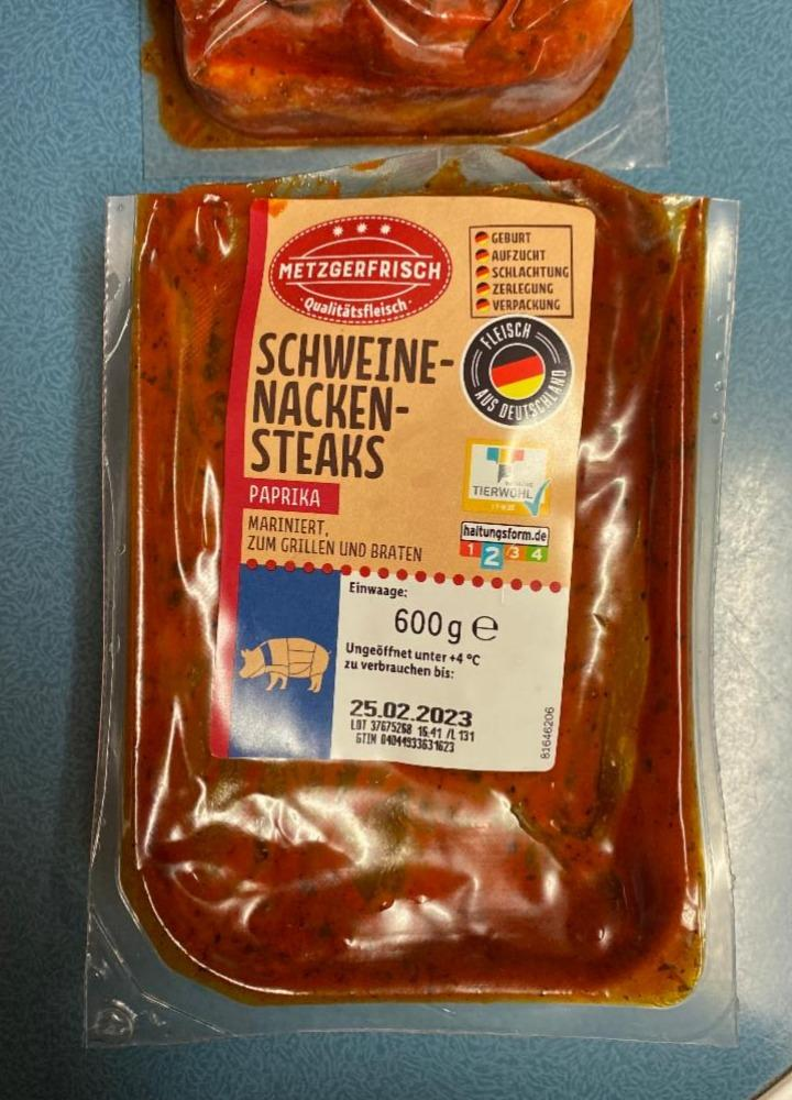 Фото - Свинний стейк Schweine Nacken Steaks Paprika Metzgerfrisch Lidl