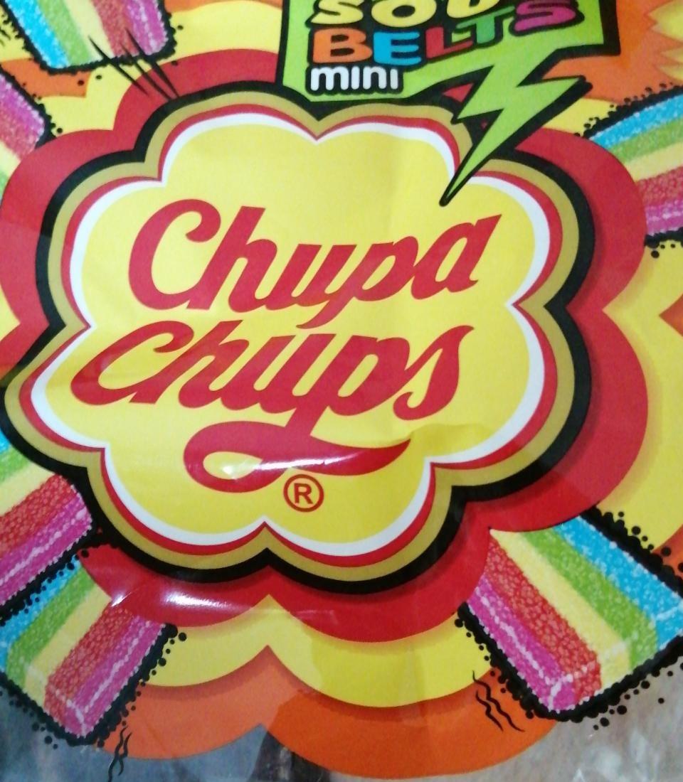 Фото - Жувальний мармелад з фруктовим смаком Sour Belts Mini Chupa Chups