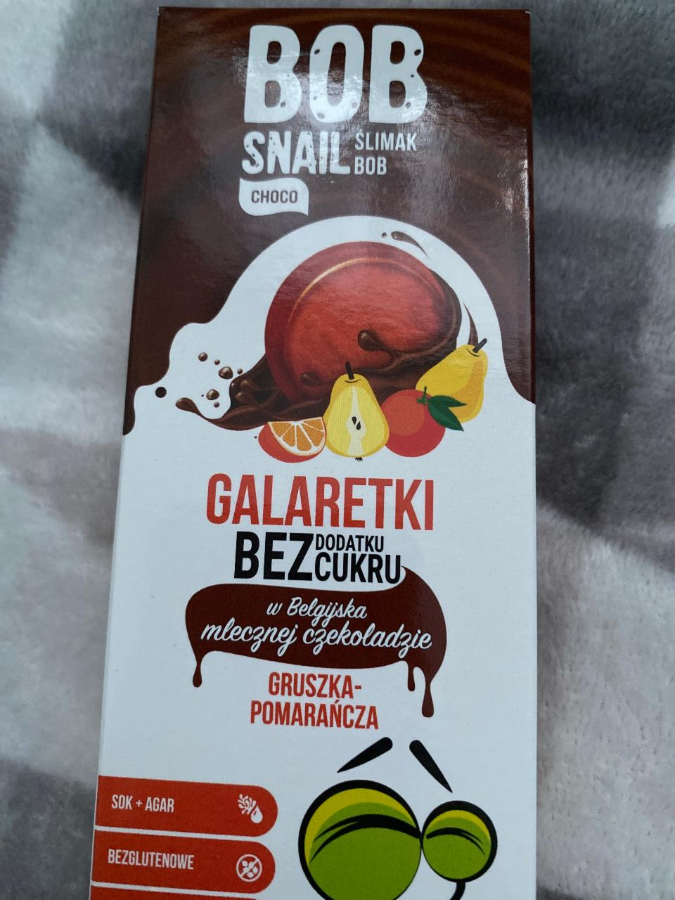 Фото - мармелад у бельгійському молочному шоколаді груша-апельсин Bob snail (Равлик Боб)