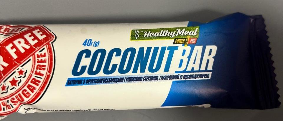 Фото - Батончик глазурований з кокосовою стружкою без цукру Coconut Bar Healthy Meal Power Pro
