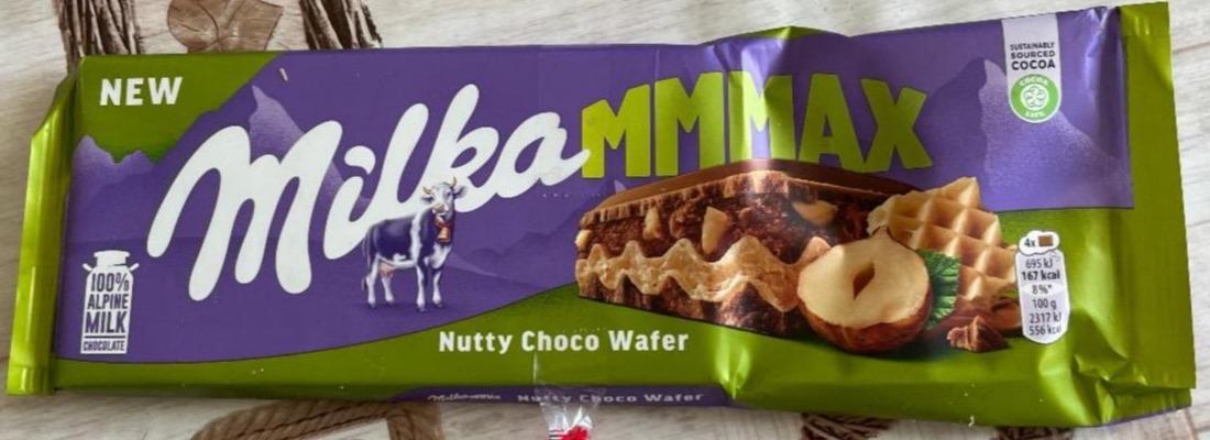 Фото - Шоколад з вафлею і подрібненим фундуком Mmmax Nutty Choco Wafer Milka