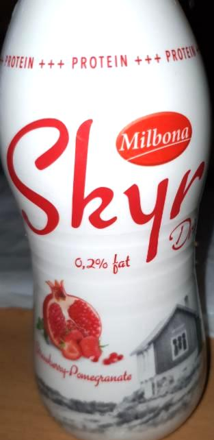 Фото - Протеїновий йогуртовий напій з полуницею та гранатом Skyr Malibona
