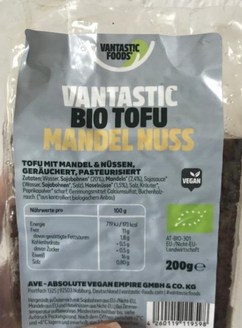 Фото - Тофу копчений Mandel Nuss Bio Tofu Vantastic Foods