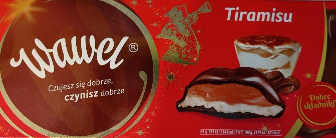 Фото - Шоколад Tiramisu з какао-молочною начинкою 58% смаку тірамісу Wawel