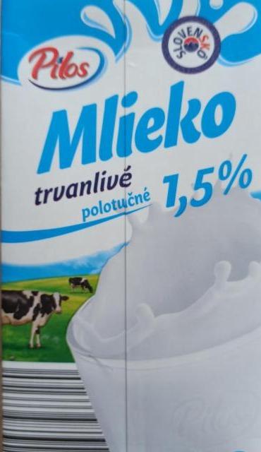 Фото - Mléko polotučné trvanlivé 1,5% Pilos