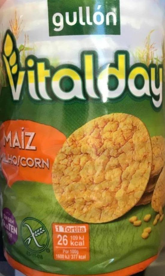 Фото - Хлібці кукурудзяні Vitalday без глютену Gullón