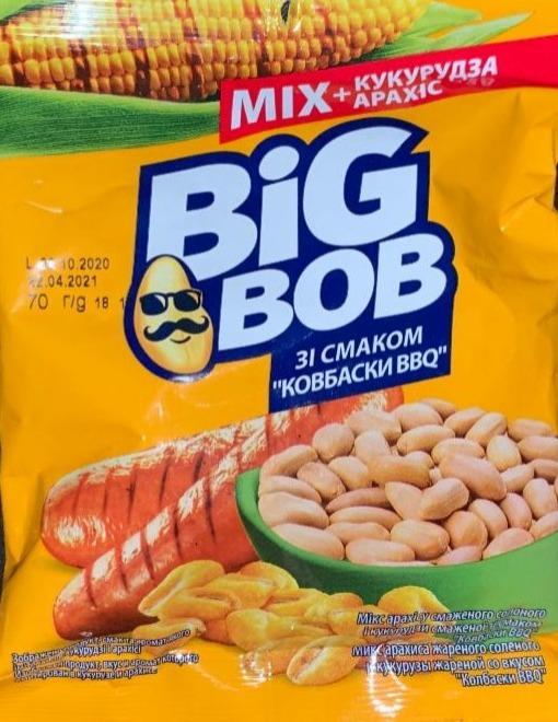 Фото - Мікс арахісу смаженого солоного і кукурудзи смаженої зі смаком ковбаски BBQ Big Bob