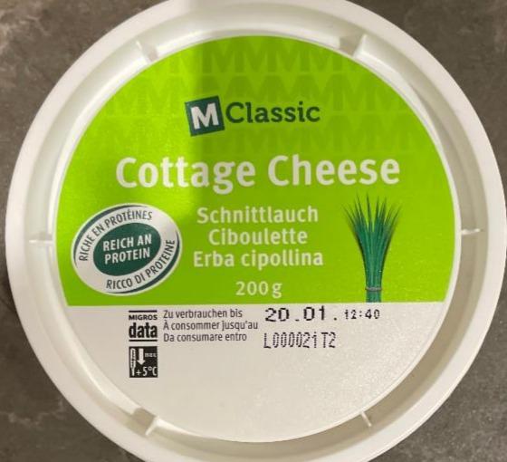 Фото - Сир кисломолочний з зеленою цибулею Cottage Cheese Migros M-Classic