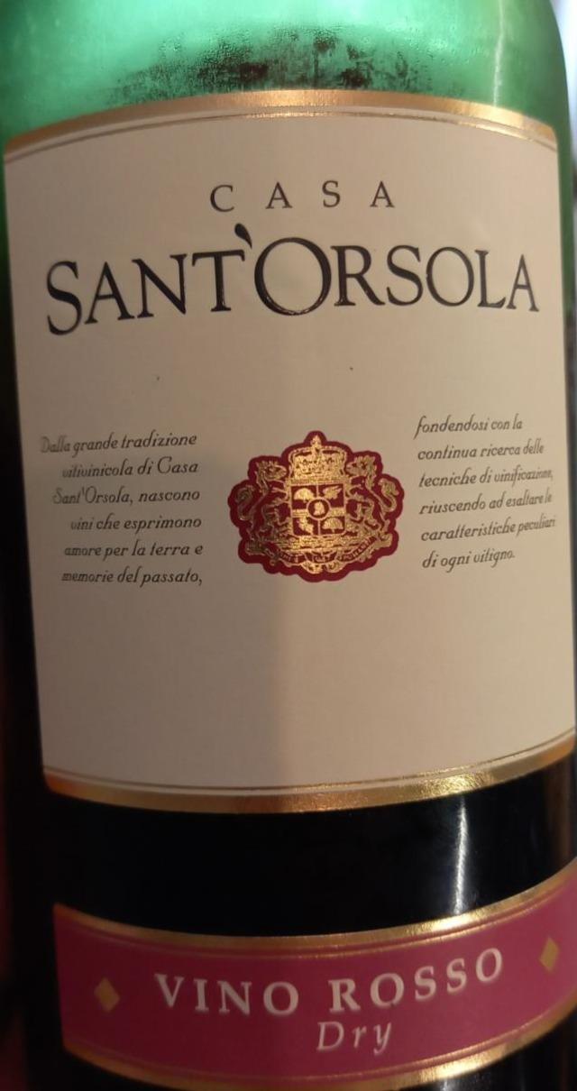Фото - Вино червоне сухе Vino Rosso Sant'Orsola
