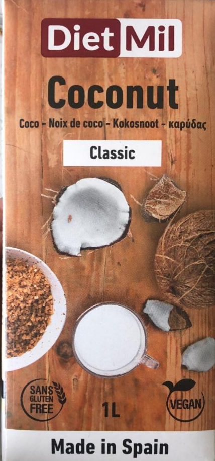 Фото - рослинне молоко з кокосу класичне Dietmil