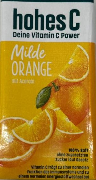 Фото - Hohes C mit Acerola Milde Orange