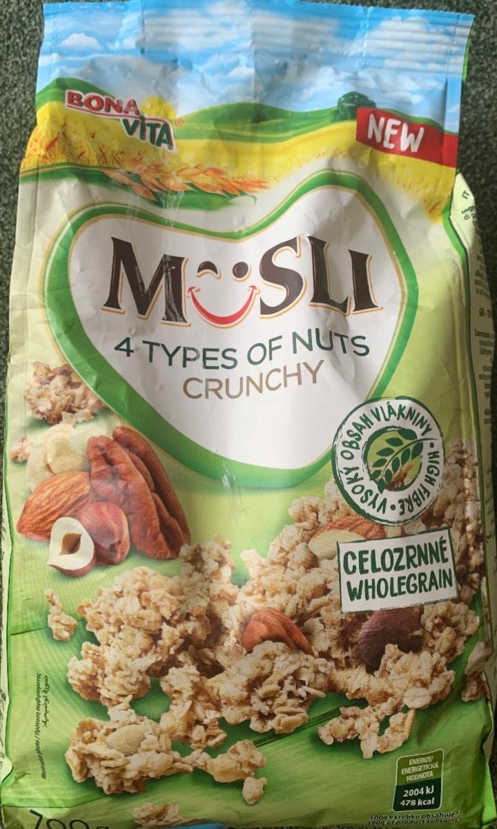 Фото - Chrunchy müsli 4 types of nuts Bona Vita