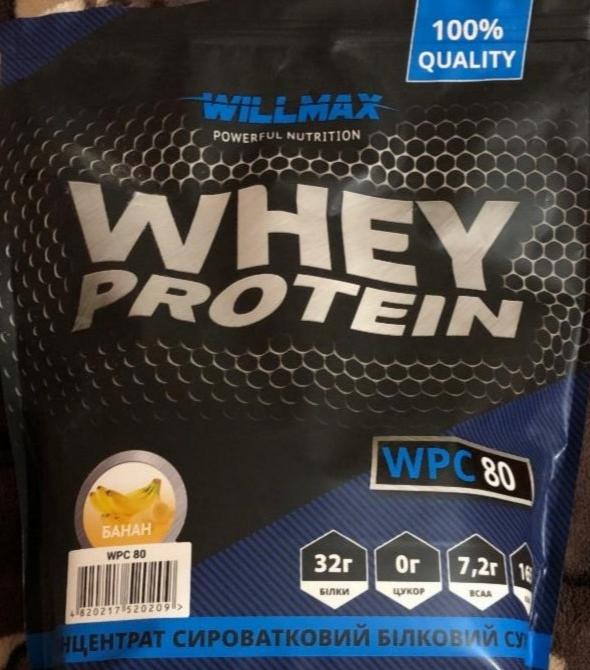 Фото - Продукт для спортивного харчування суміш суха білкова Протеїн зі смаком Банана Whey Protein Willmax