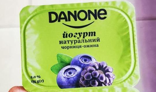 Фото - Йогурт 2% натуральний Чорниця-ожина Danone