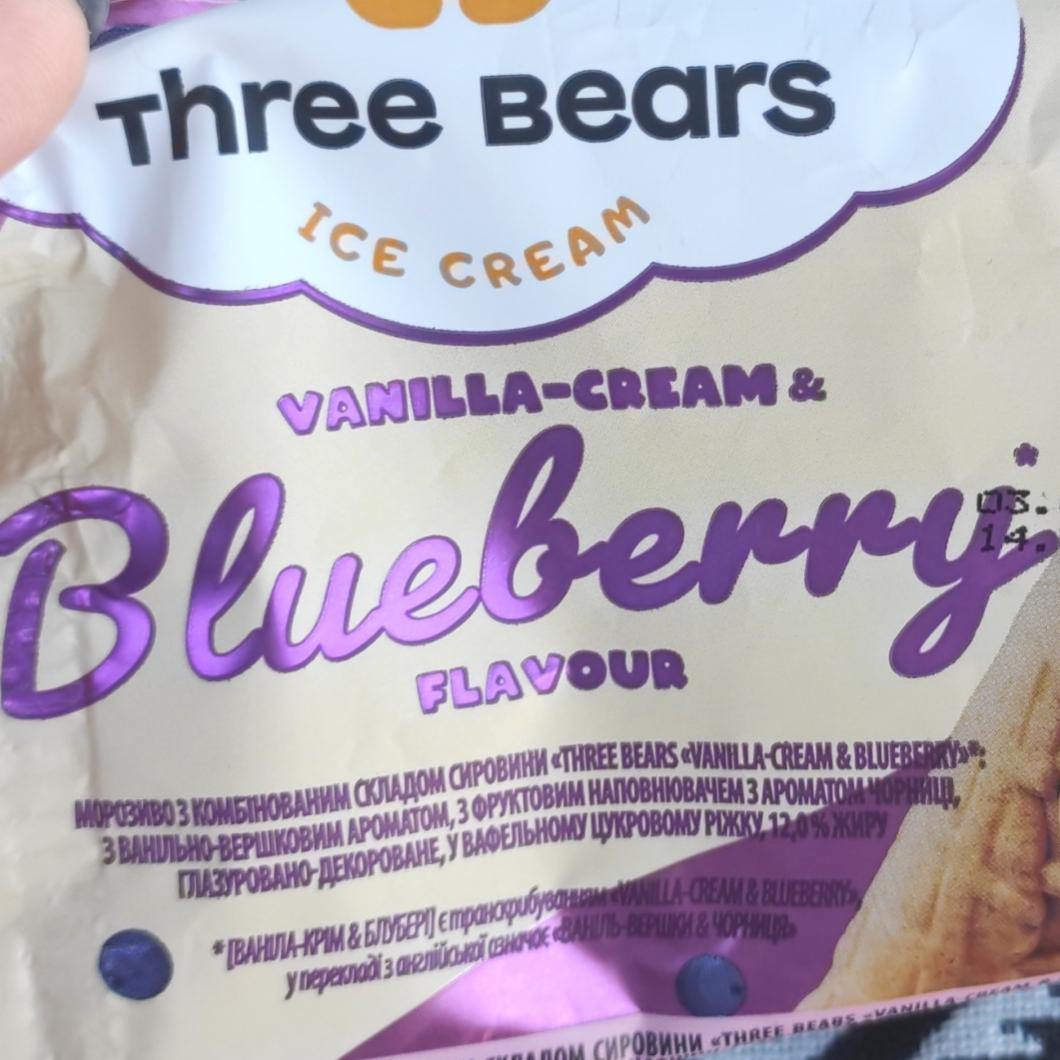 Фото - Морозиво 12% Vanilla-cream Blueberry Три ведмеді