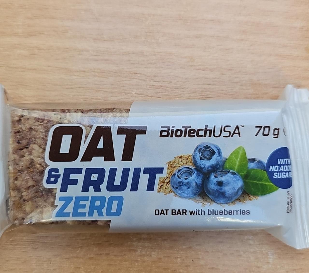 Фото - Батончик протеїновий вівсяний з лохиною Oat & Fruit Zero BioTechUSA